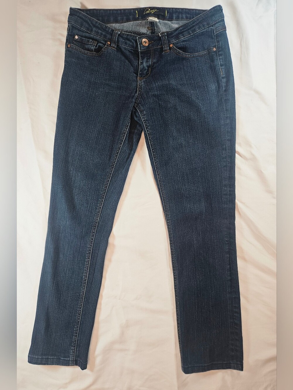 Garage Juniors Dark Blue Super Skinny Leg Low Rise Five Pocket Jeans Size 9